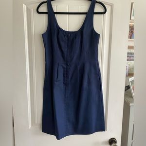 J. Crew Size 8 Navy Blue 100% Cotton Dress